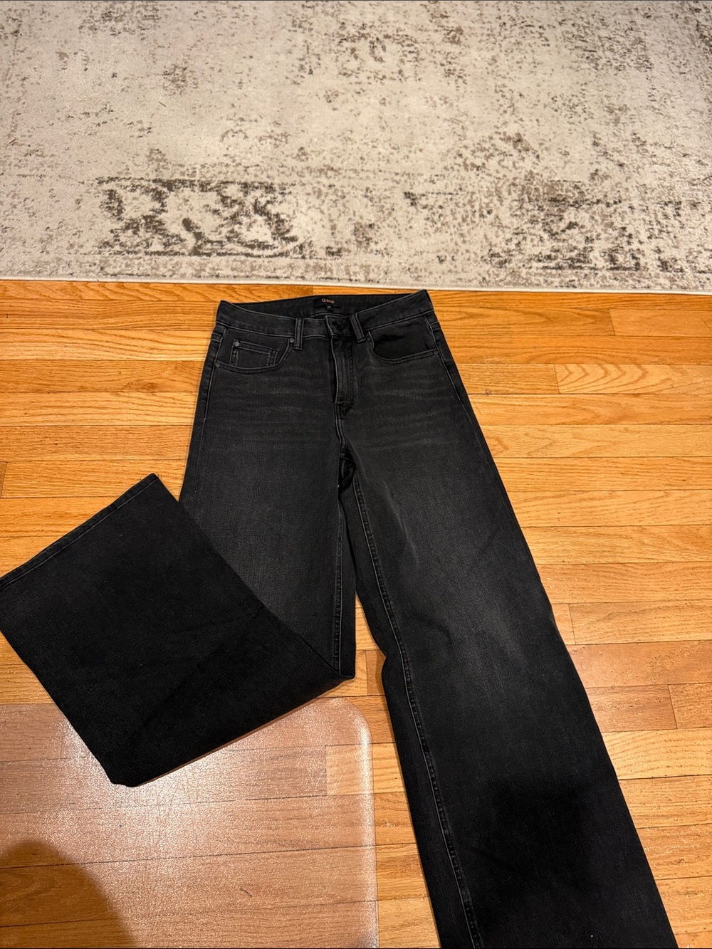 Quince Black Wide-Leg High-Rise Jeans